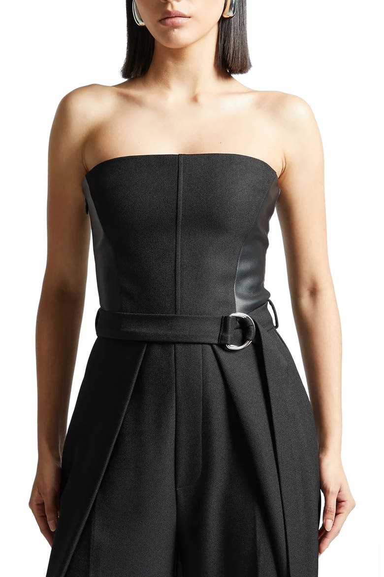 Sabine Tailored Pleat Jumpsuit with Belt, Alternate, color, Black