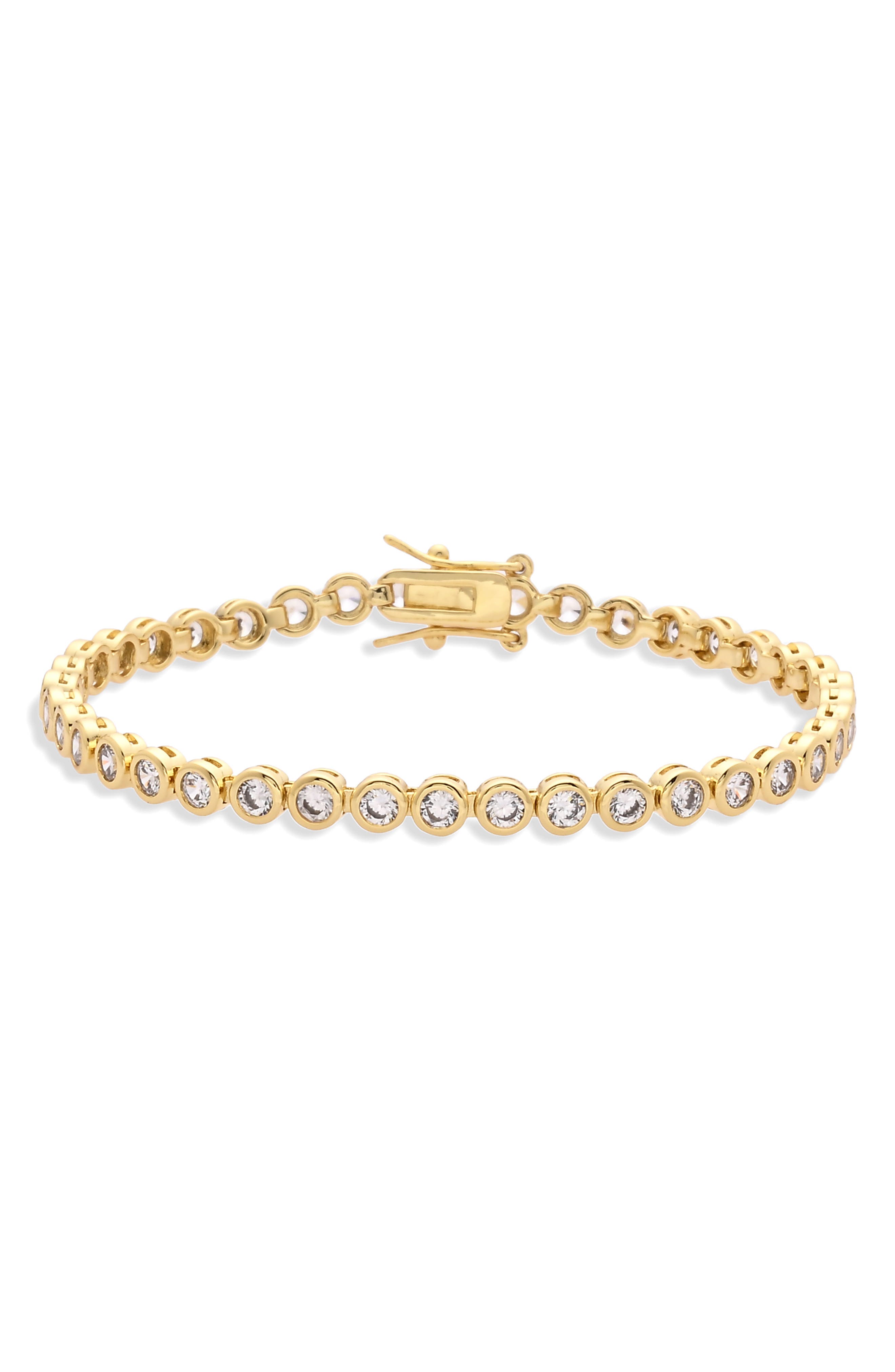 Lumire 18k Gold Plated Cubic Zirconia Line Bracelet