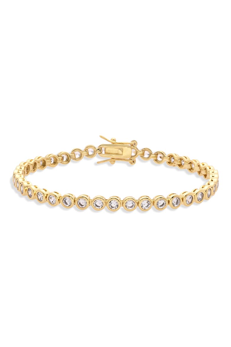 Lumire 18k Gold Plated Cubic Zirconia Line Bracelet, Main, color, GOLD