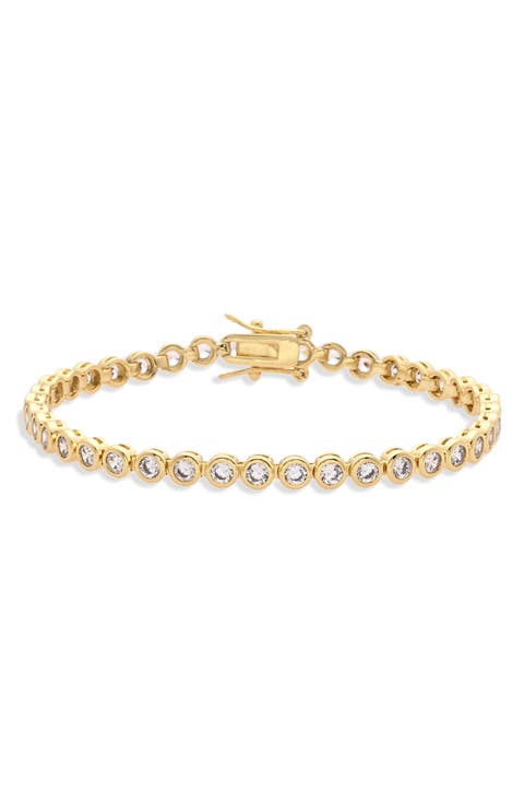 Lumire 18k Gold Plated Cubic Zirconia Line Bracelet