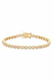 Lumire 18k Gold Plated Cubic Zirconia Line Bracelet