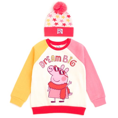 Peppa Pig Kids'  Fleece 2-piece Sweatshirt And Hat Set In Multi