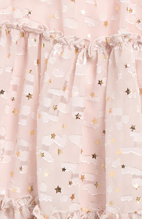 Pippa & Julie Vicky Sparkly Tiered Party Dress & Bloomers Set In Neutral