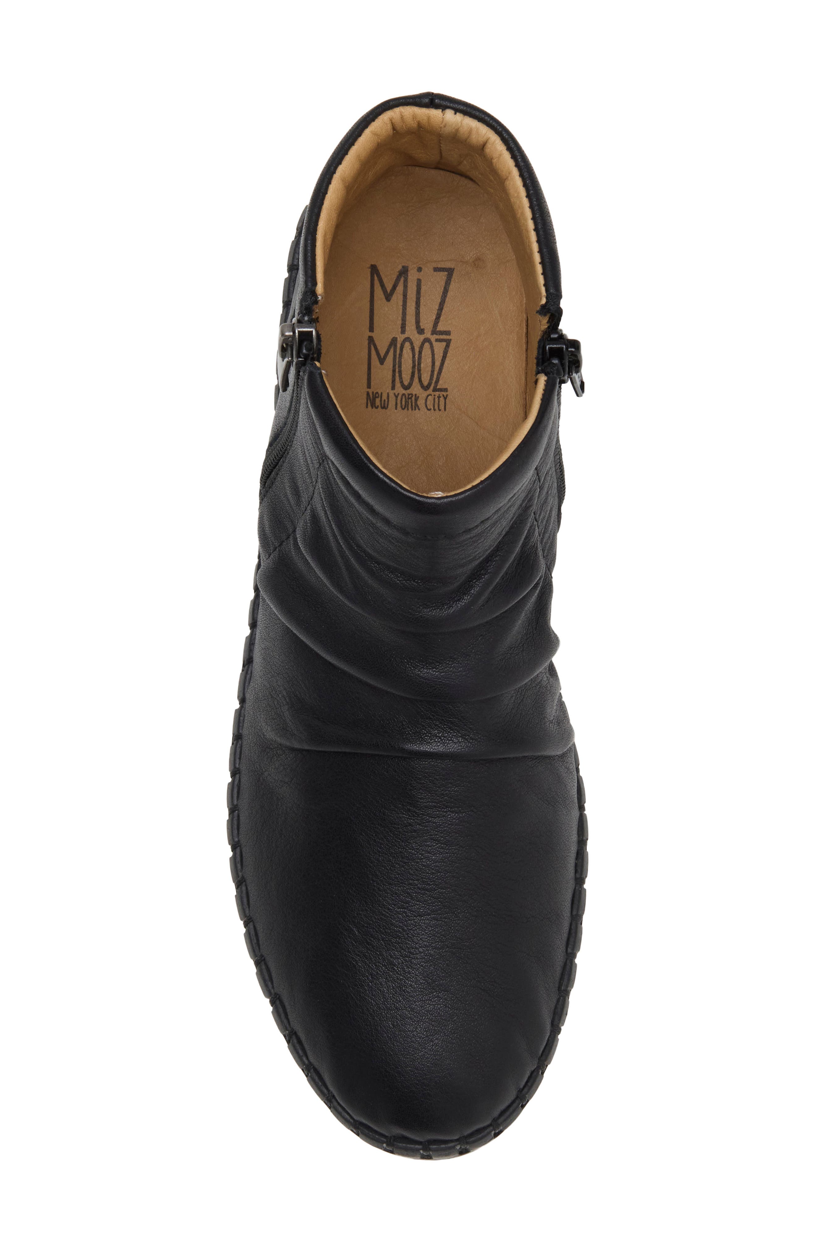 Mallorie Leather Bootie, Alternate, color, BLACK