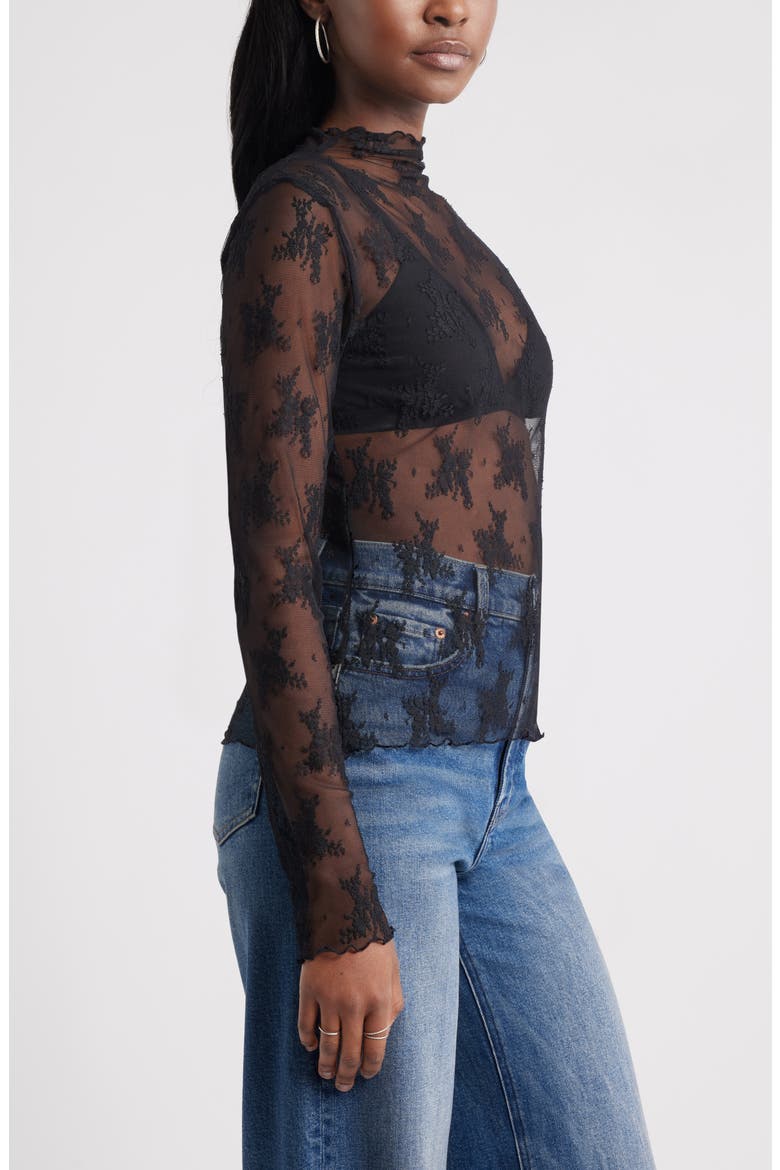 Sheer Lace Top, Alternate, color, BLACK