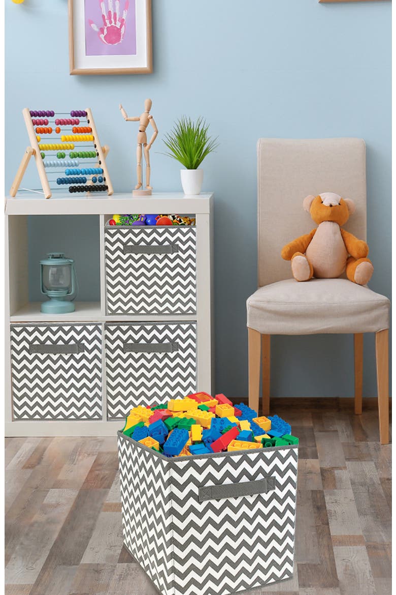 Foldable Storage Cube - Set of 6, Alternate, color, GREY PATTERN