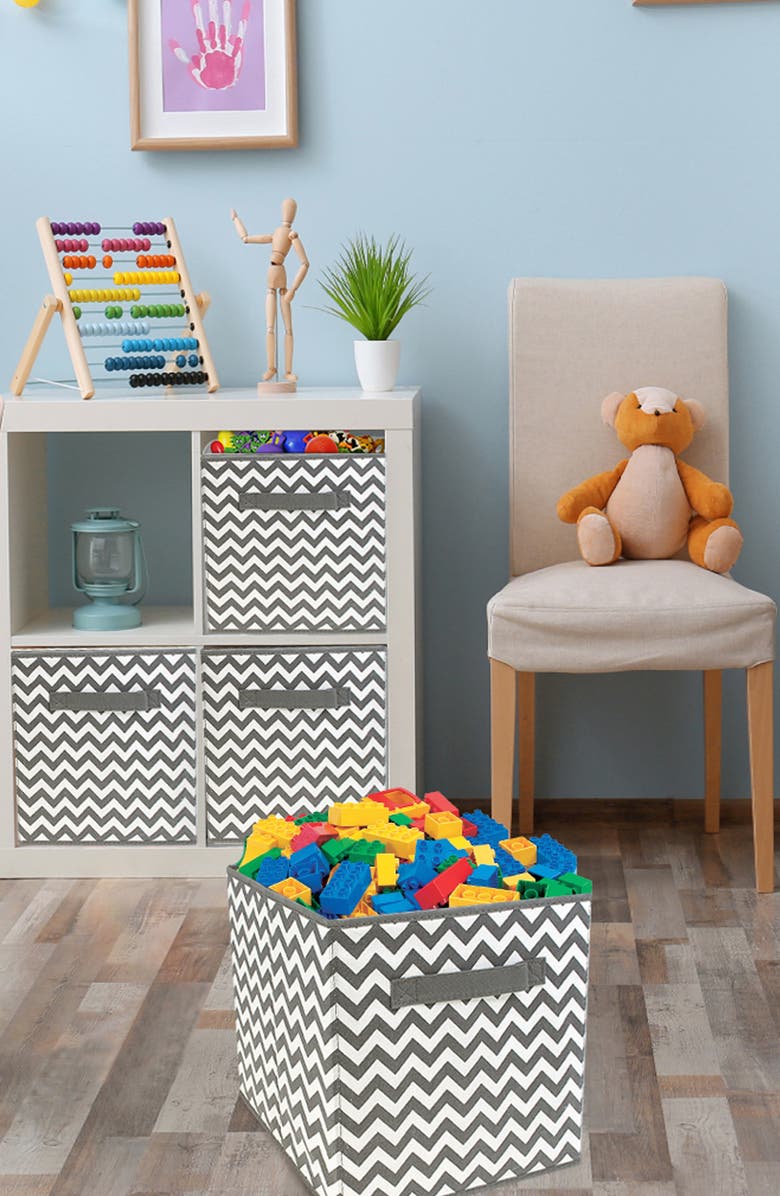 SORBUS Foldable Storage Cube - Set of 6, Alternate, color, Grey Pattern