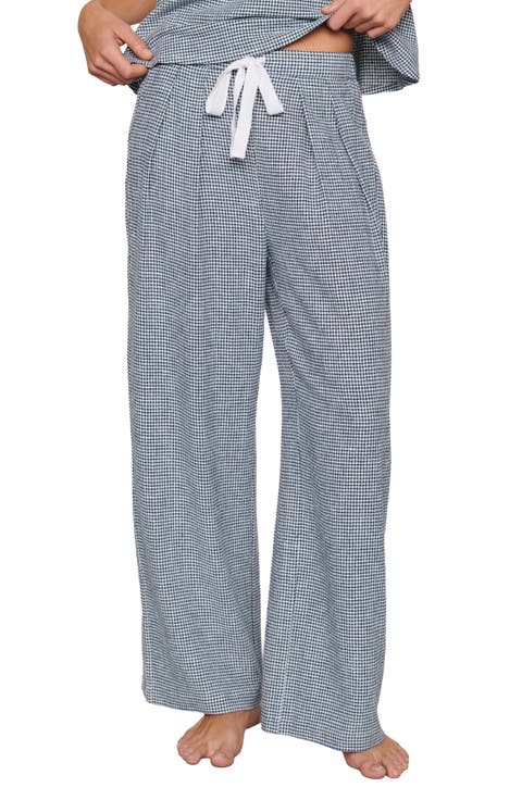 Linen Blend Drawstring Lounge Pants