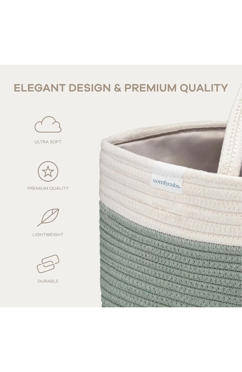 Comfy Cubs Rope Diaper Caddy, Alternate, color, Sage