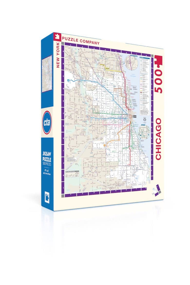 Chicago Transit Map 500 Piece Puzzle, Alternate, color, No Color