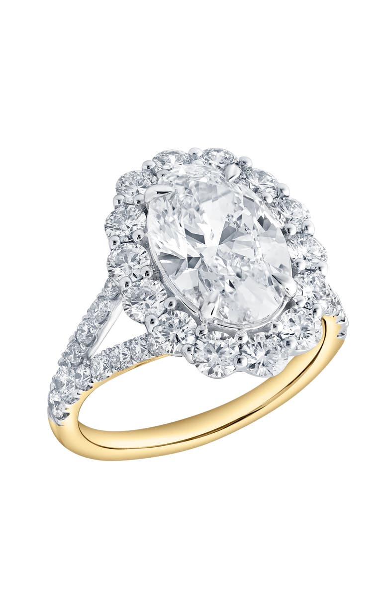 LuvMyJewelry Sabina 14K Yellow Gold Oval Lab Grown Diamond Halo Engagement Ring - 4.7 Ct, Alternate, color, 14K Yellow Gold