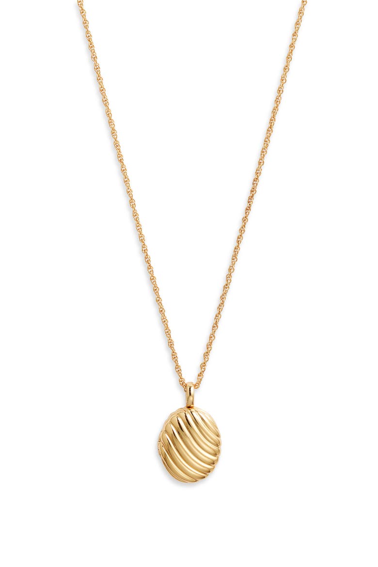Demi Fine Textured Locket Necklace, Main, color, 14K GOLD PLATED