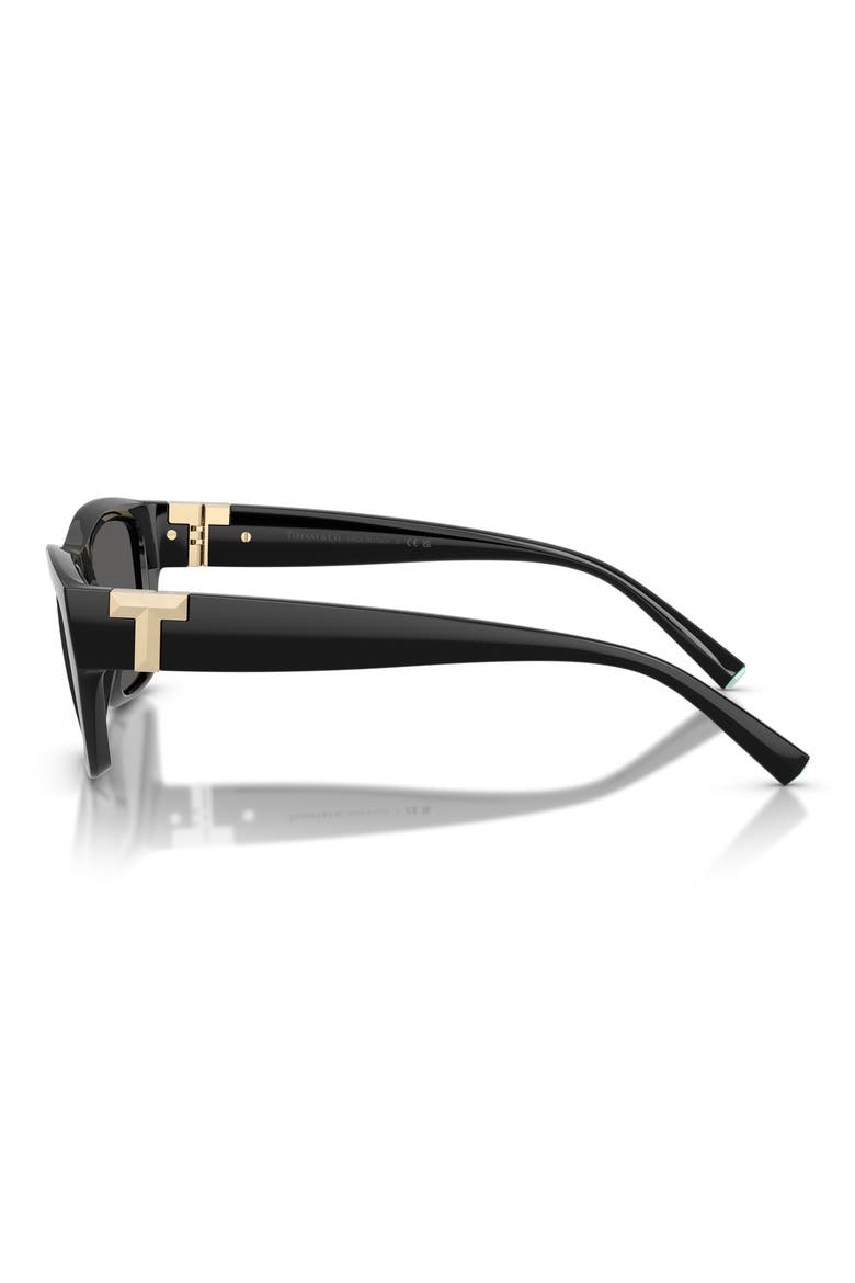 56mm Rectangular Sunglasses, Alternate, color, BLACK / DARK GREY