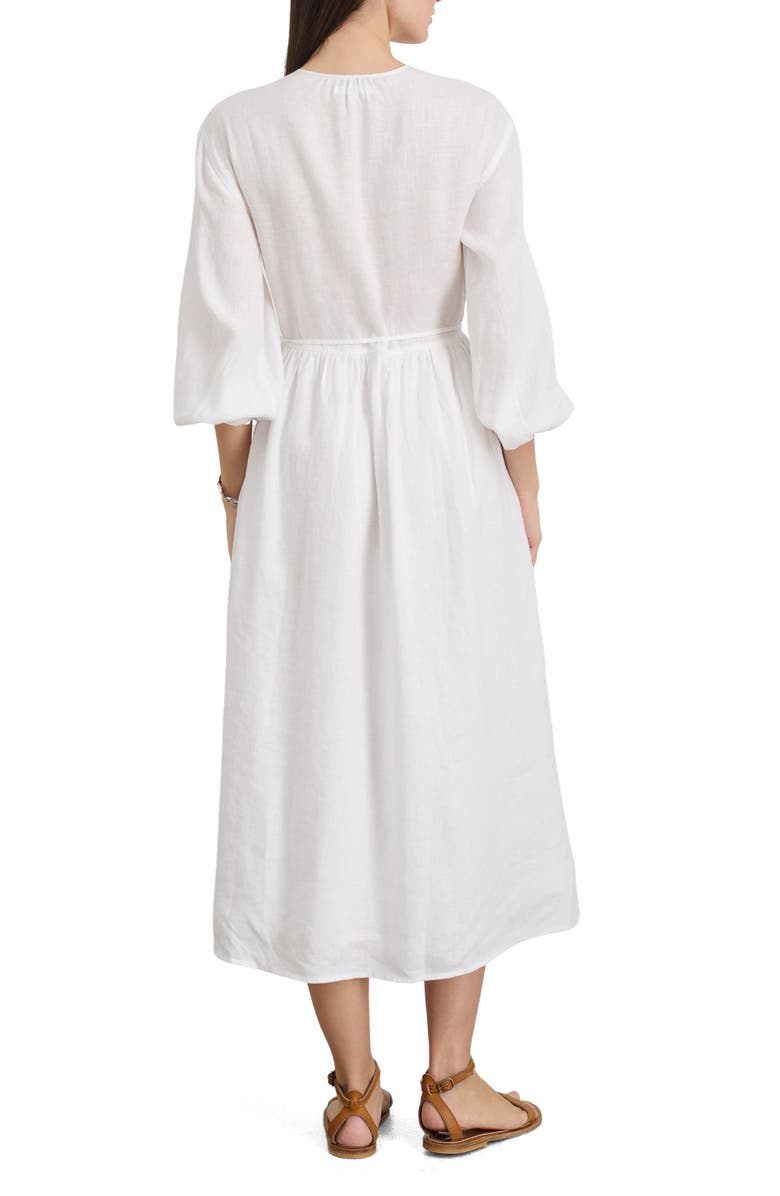 Alex Mill Lauren Long Sleeve Linen Wrap Dress, Alternate, color, White