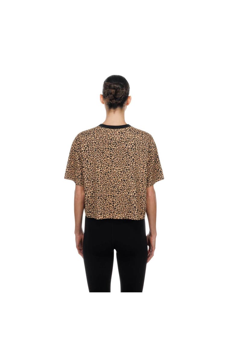 New Era Women's New Era  Brown Los Angeles Dodgers Leopard Boxy Cropped T-Shirt, Alternate, color, Brown