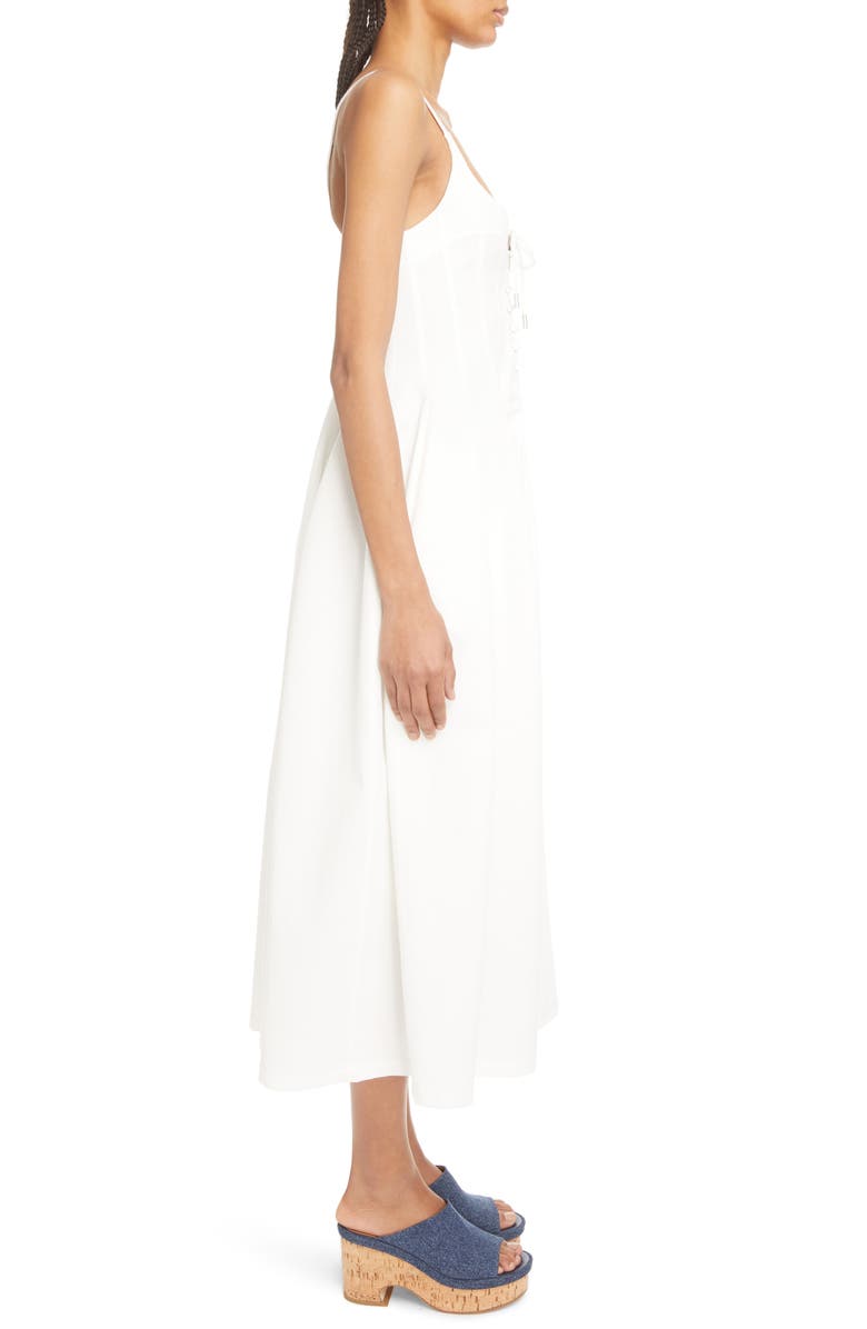 Chloé Lace-Up Cotton Dress, Alternate, color,