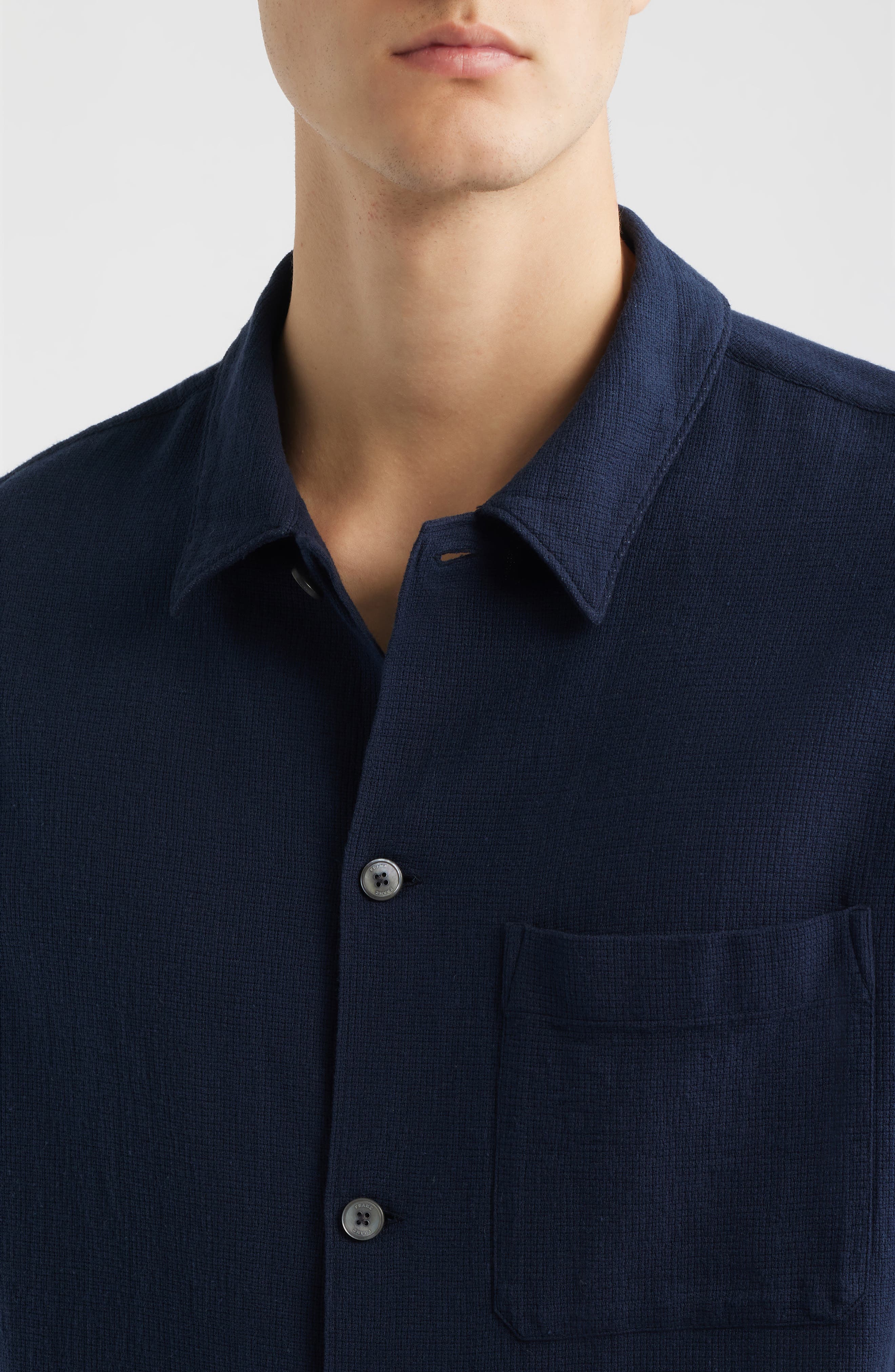 Open Weave Short Sleeve Button-Up Shirt - image 4