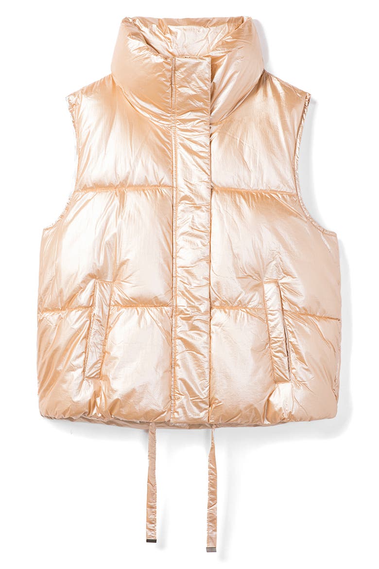 Aurora Water-Resistant Puffer Vest, Alternate, color, ROSEGOLDME