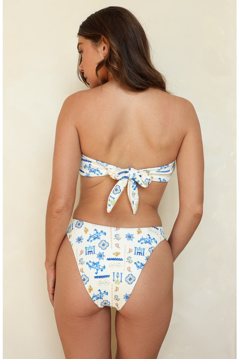 Lotus Bandeau Bikini Top, Alternate, color, Santorini