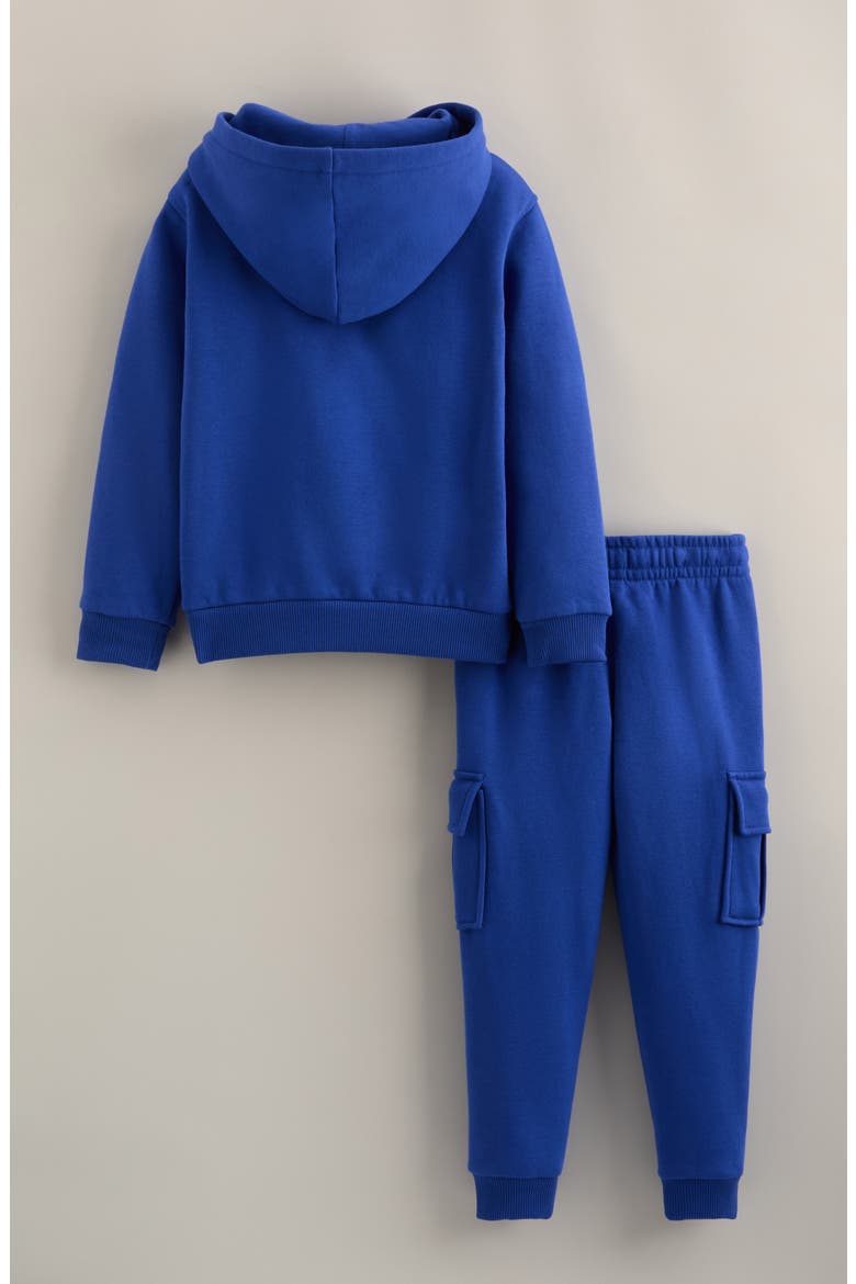 Kids' Fleece Hoodie & Cargo Joggers Set, Alternate, color, BLUE BEAUCOUP