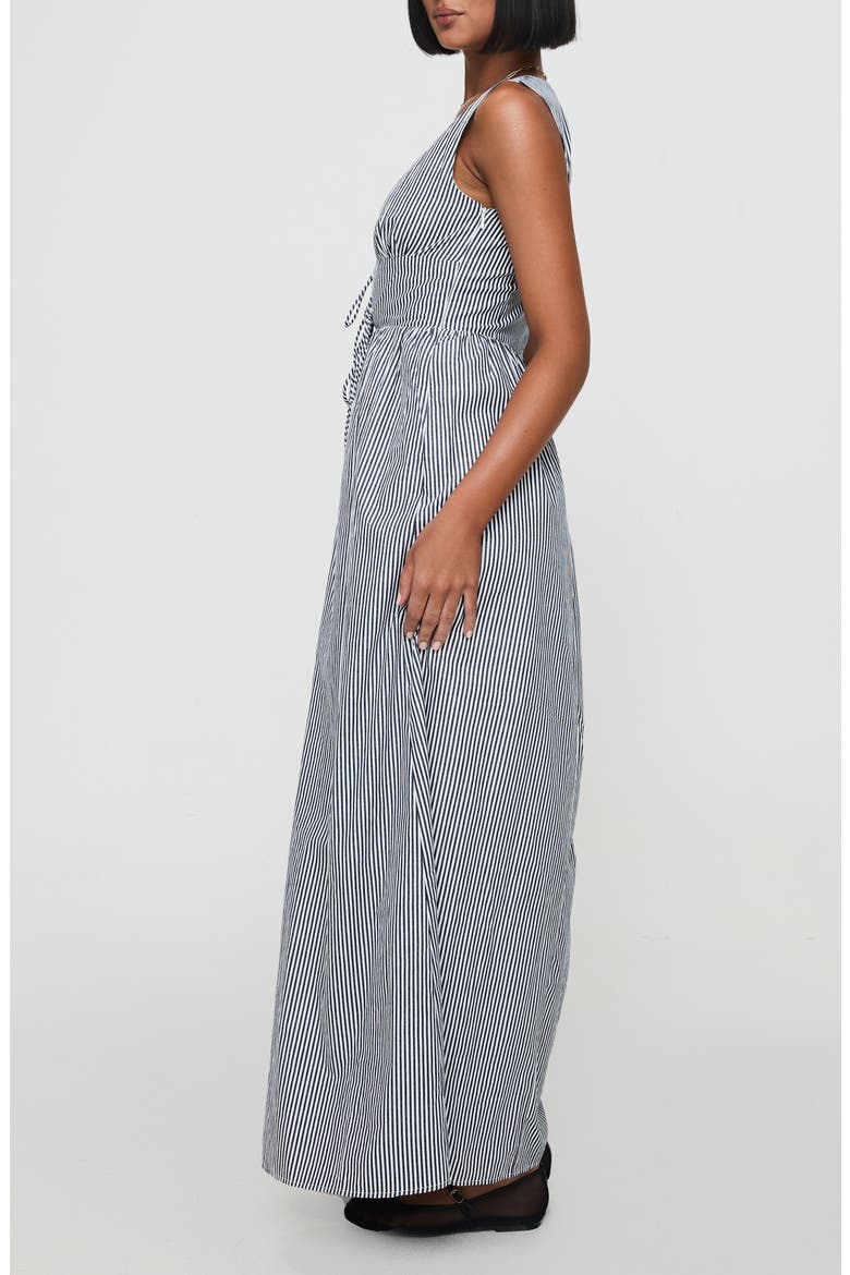 Pokey Stripe Sleeveless Cotton Maxi Dress, Alternate, color, BLACK / WHITE STRIPE