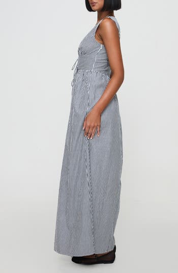 Pokey Stripe Sleeveless Cotton Maxi Dress