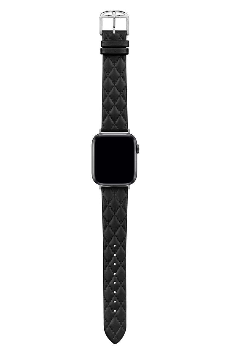 Ted Baker Quilted Leather Apple Watch<sup>®</sup> Watchband, Alternate, color,