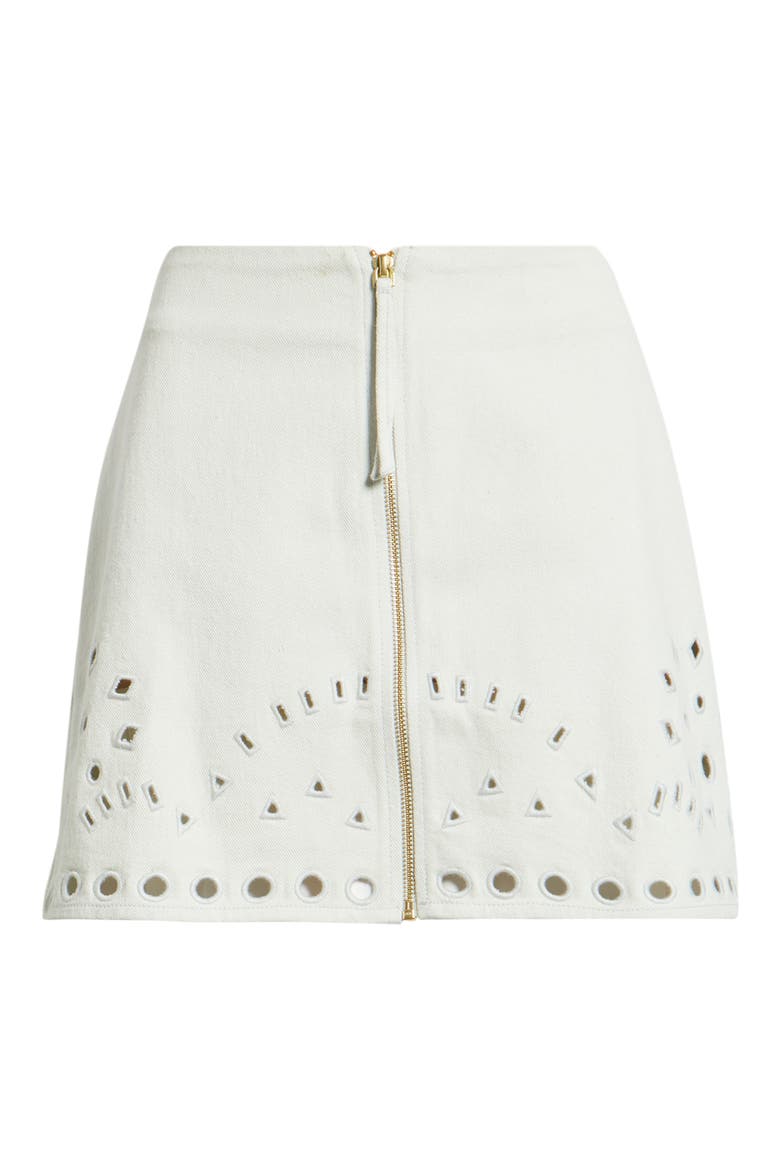 Adelaide Eyelet Cotton Twill Miniskirt, Alternate, color, SKYWRITING
