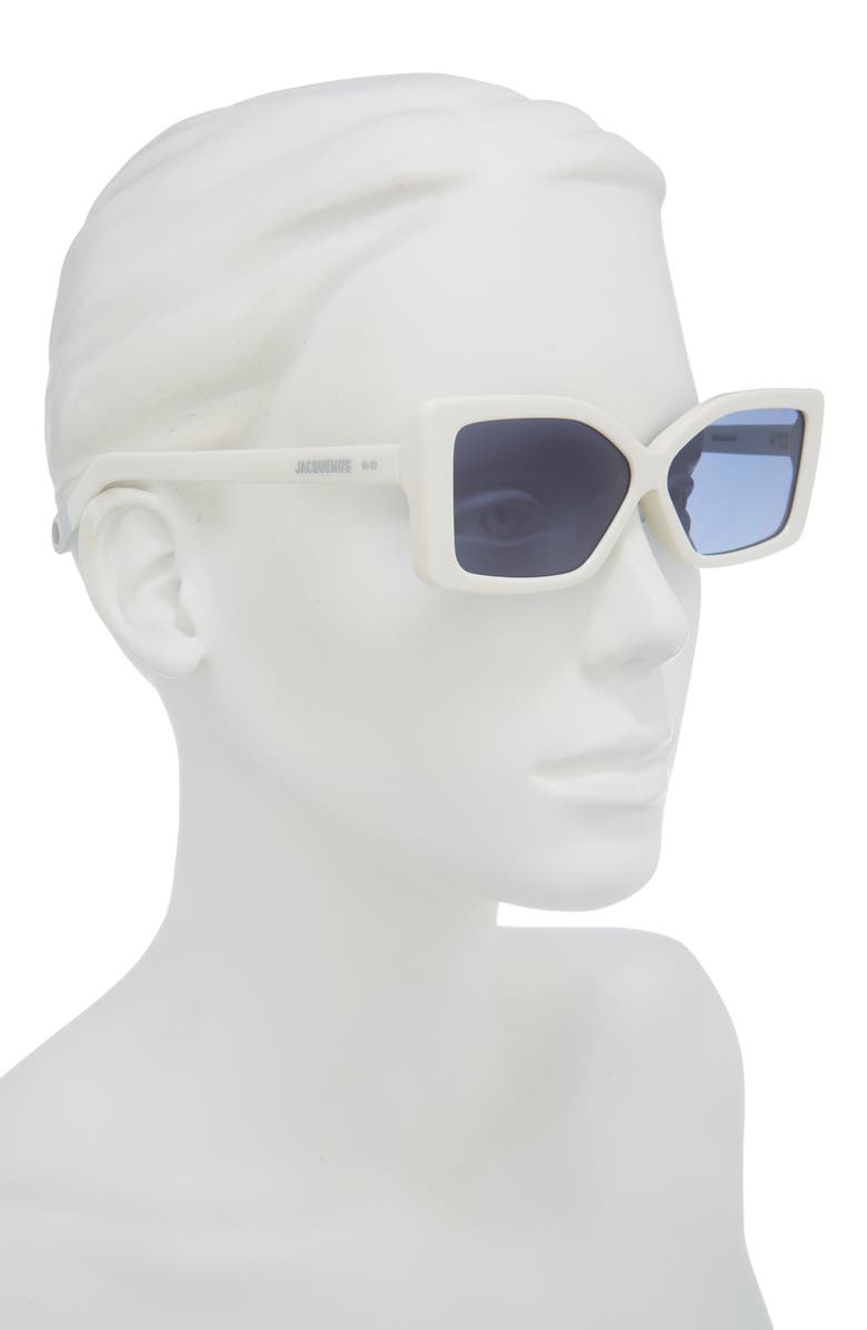 Jacquemus Spiaggia 56mm Square Sunglasses, Alternate, color, White/ Matte White