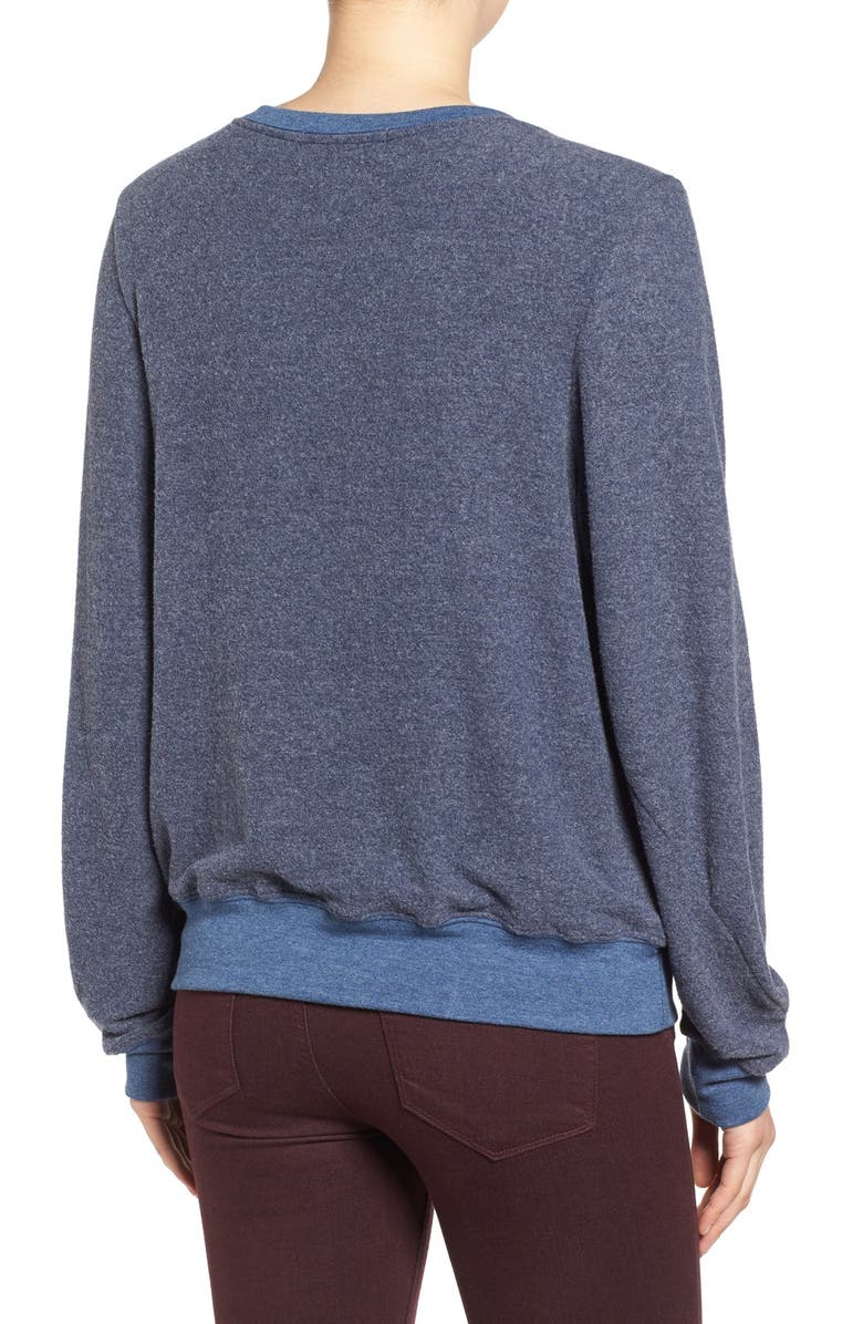 Wildfox 'Baggy Beach Jumper' Pullover, Alternate, color, Opium Blue