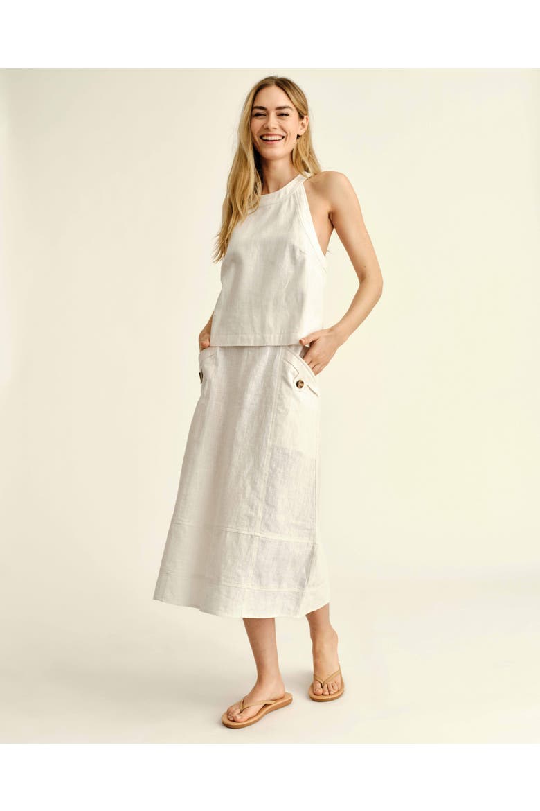 Alice Linen Skirt, Alternate, color, Bright White