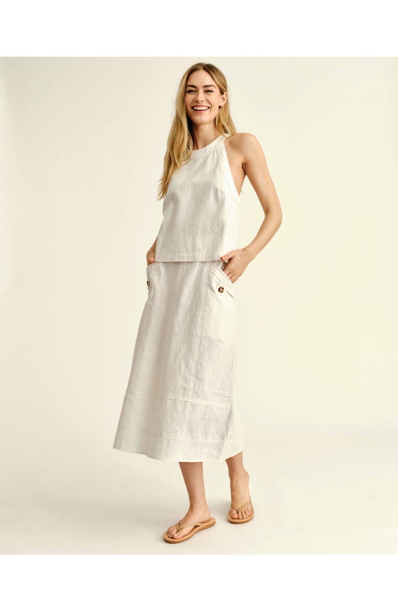 Cartolina Alice Linen Skirt, Alternate, color, Bright White