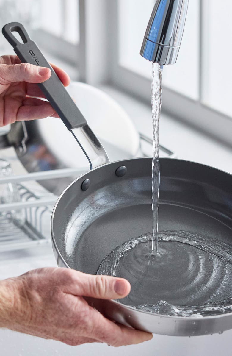 GreenPan x Bobby Flay PFAS-Free Nonstick Stainless Steel 12" Frypan with Lid, Alternate, color, Stainless Steel