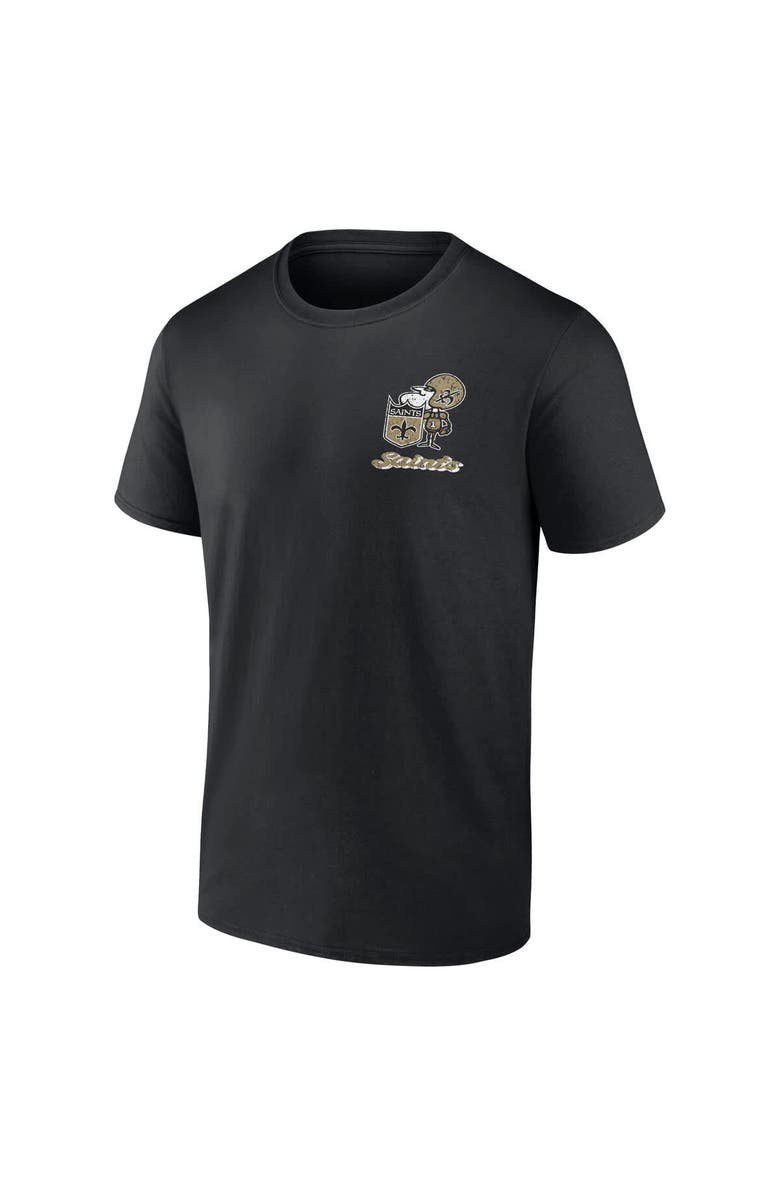 FANATICS Men's Fanatics Black New Orleans Saints Never Over T-Shirt, Alternate, color,