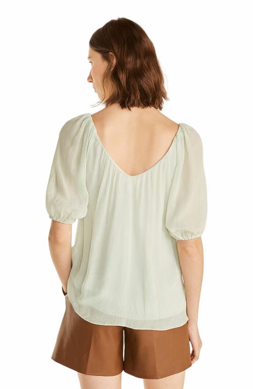 Rebecca Taylor Puff Sleeve Top In Green