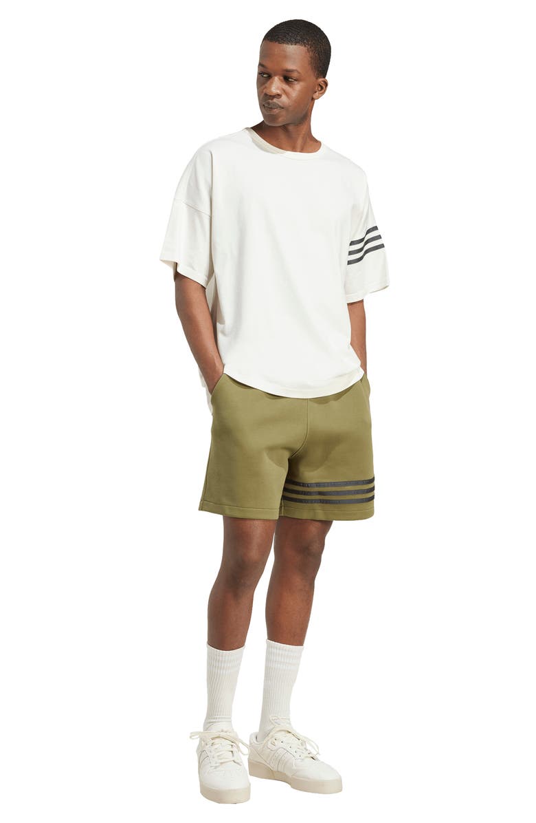 adidas Neuclassics Loose Fit Knit Shorts, Alternate, color, Focus Olive