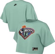 Nike Women's Nike  Mint New York Liberty Hardwood Classics Court Origins Throwback Cropped T-Shirt