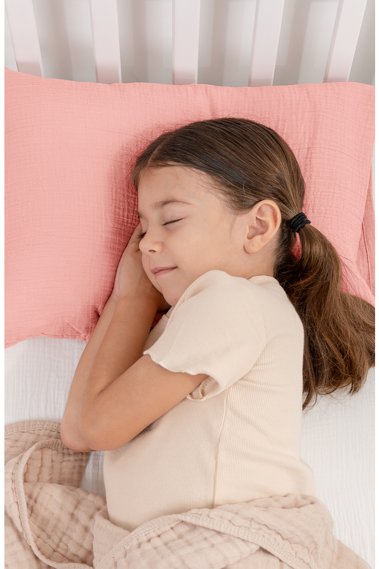 Toddler Pillows with Soft Muslin Pillow Case, Alternate, color, Blush