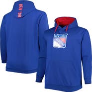 PROFILE Men's Blue New York Rangers Big & Tall Fleece Pullover Hoodie