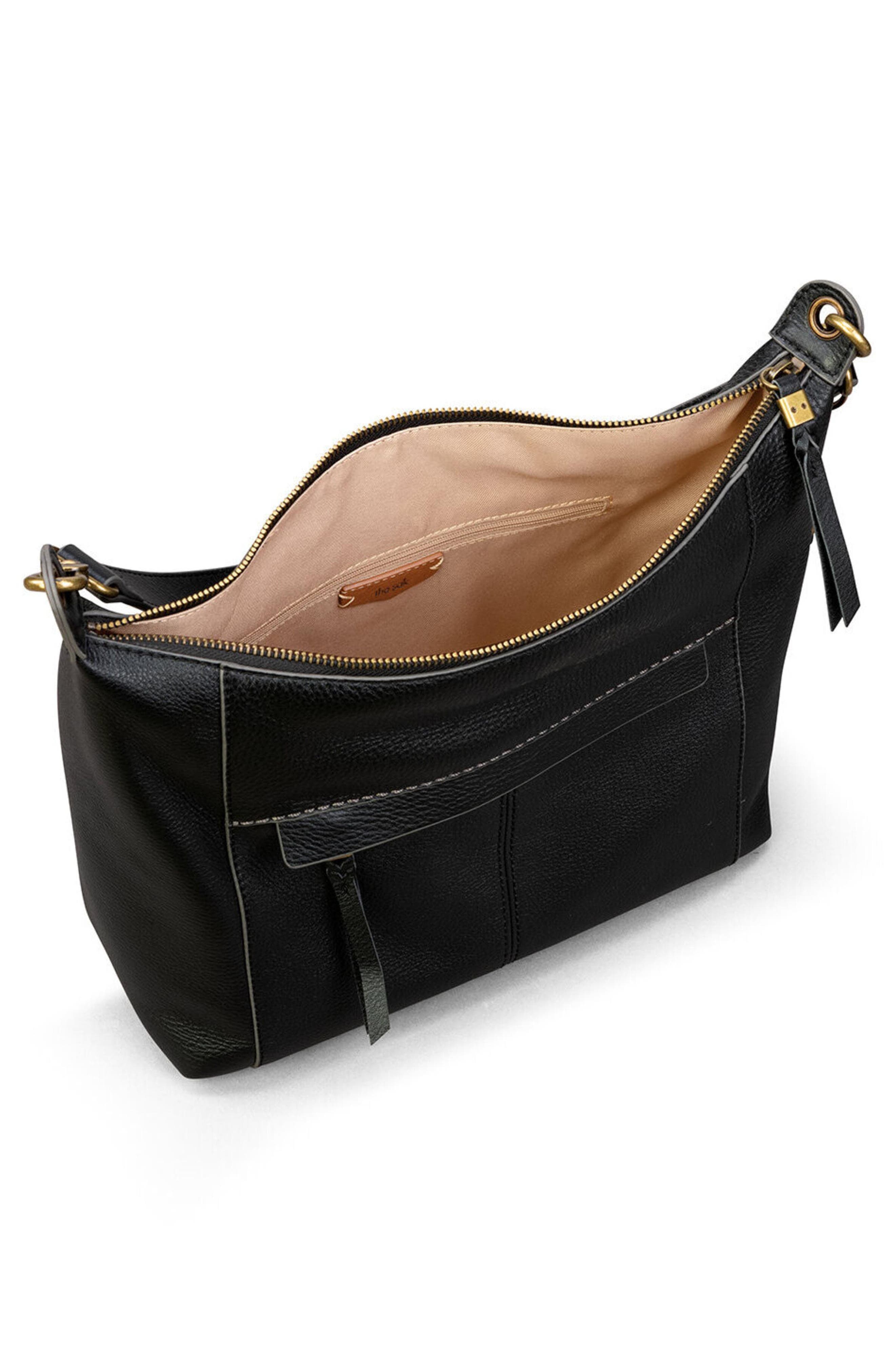 Alameda Leather Hobo Bag, Alternate, color, BLACK RB