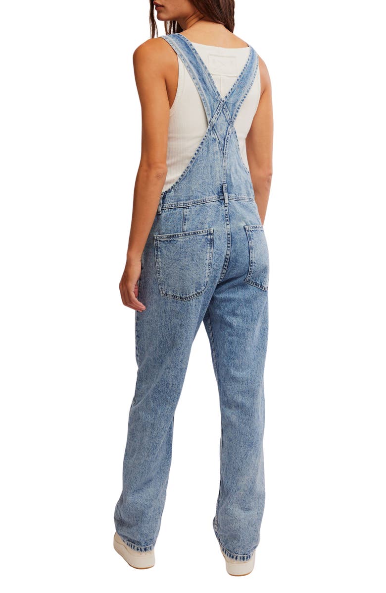 Free People We the Free Ziggy Denim Overalls, Alternate, color, Powder Blue