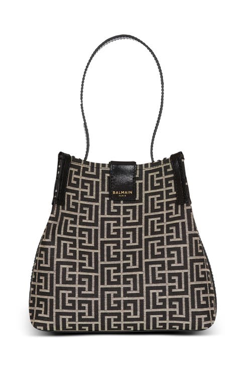 Release Bucket bag in jacquard and calfskin