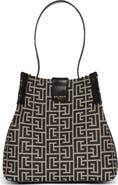 Balmain Release Bucket bag in jacquard and calfskin