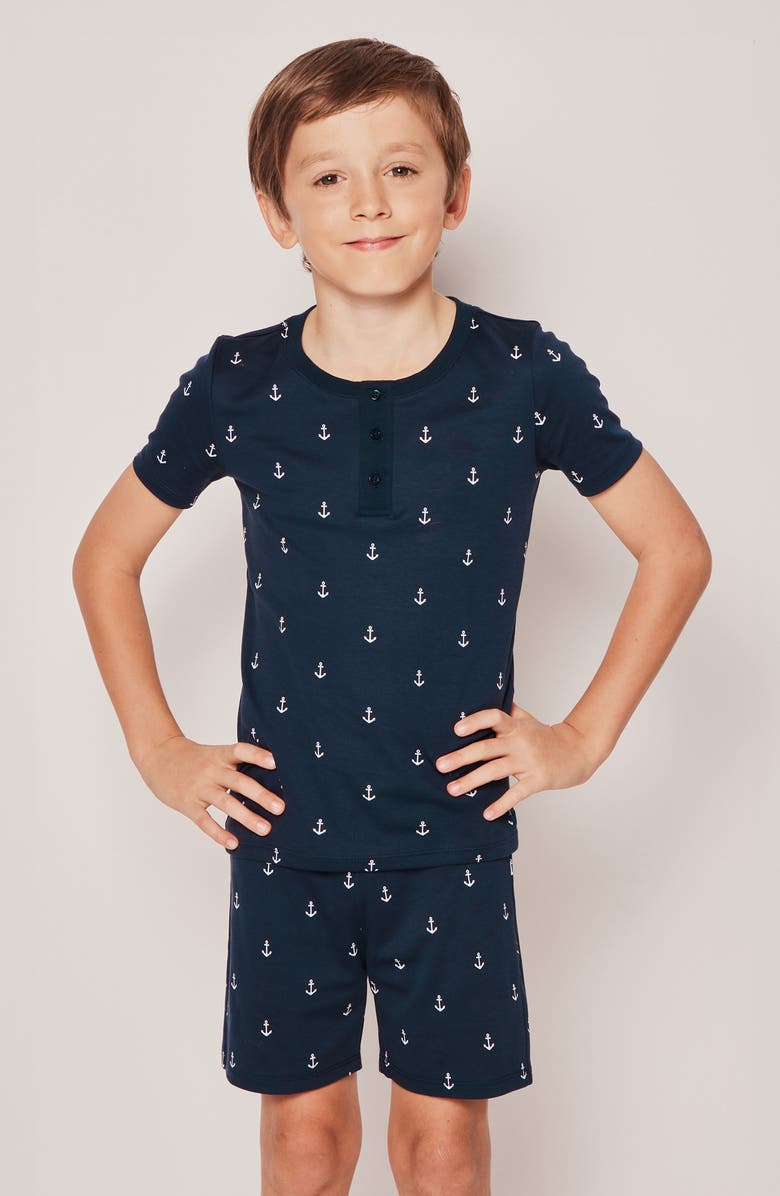 Petite Plume Kids' Print Fitted Two-Piece Pima Cotton Short Pajamas, Alternate, color, 