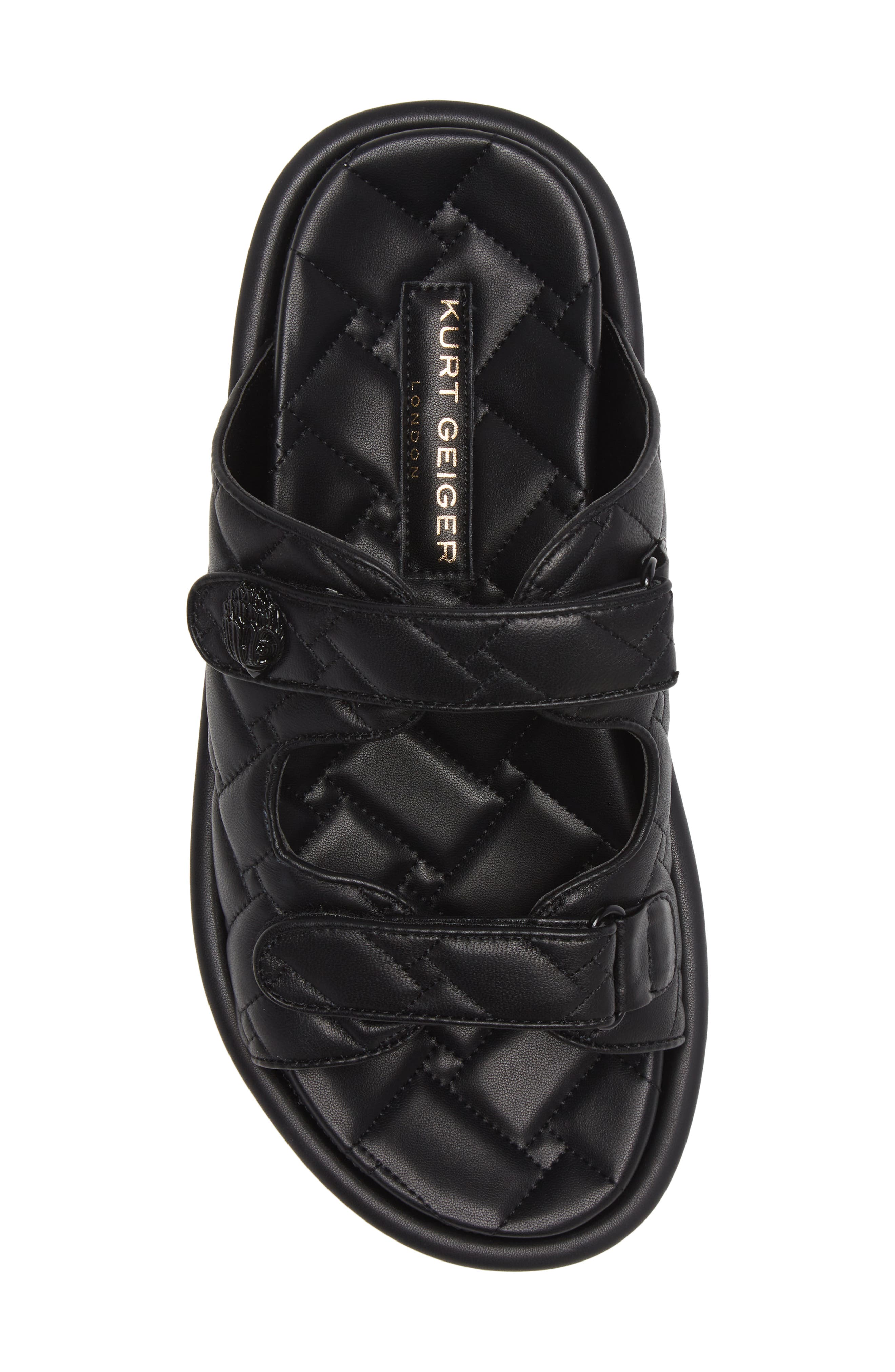 Kurt Geiger London Orson Box Quilt Slide Sandal, Alternate, color, Black