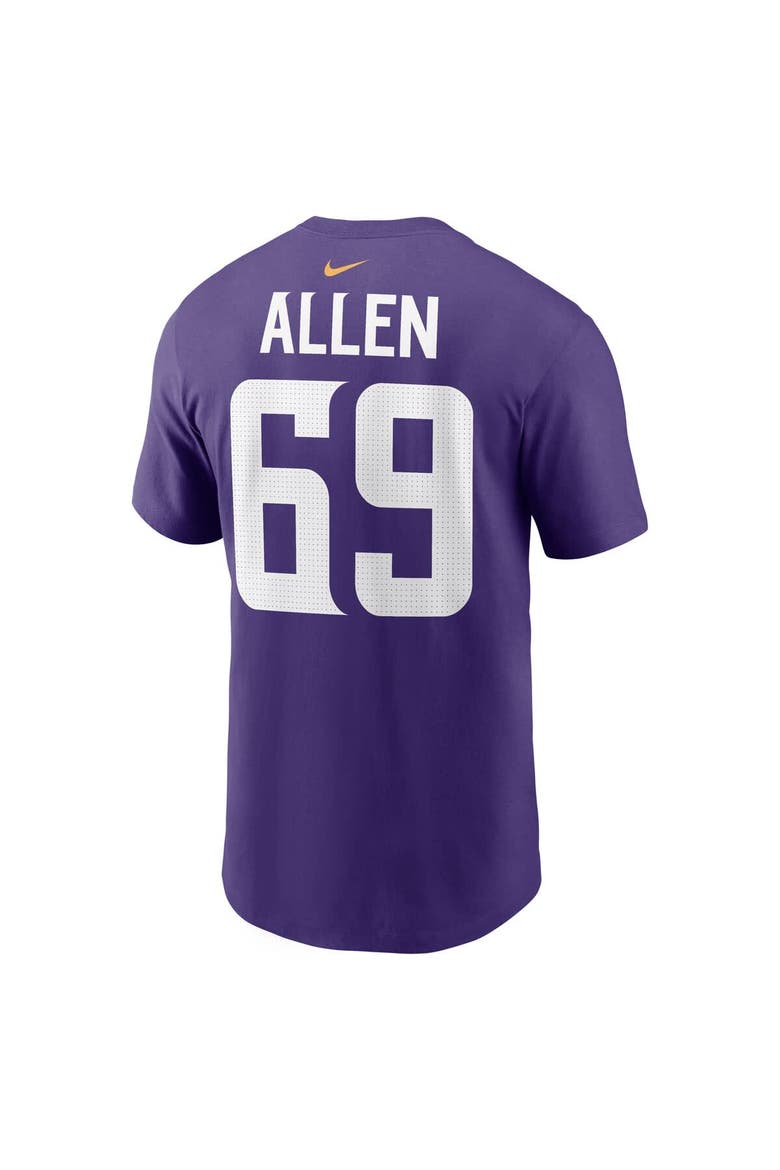 Men's Nike Jared Allen Purple Minnesota Vikings Retired Player Name & Number T-Shirt, Alternate, color, Purple