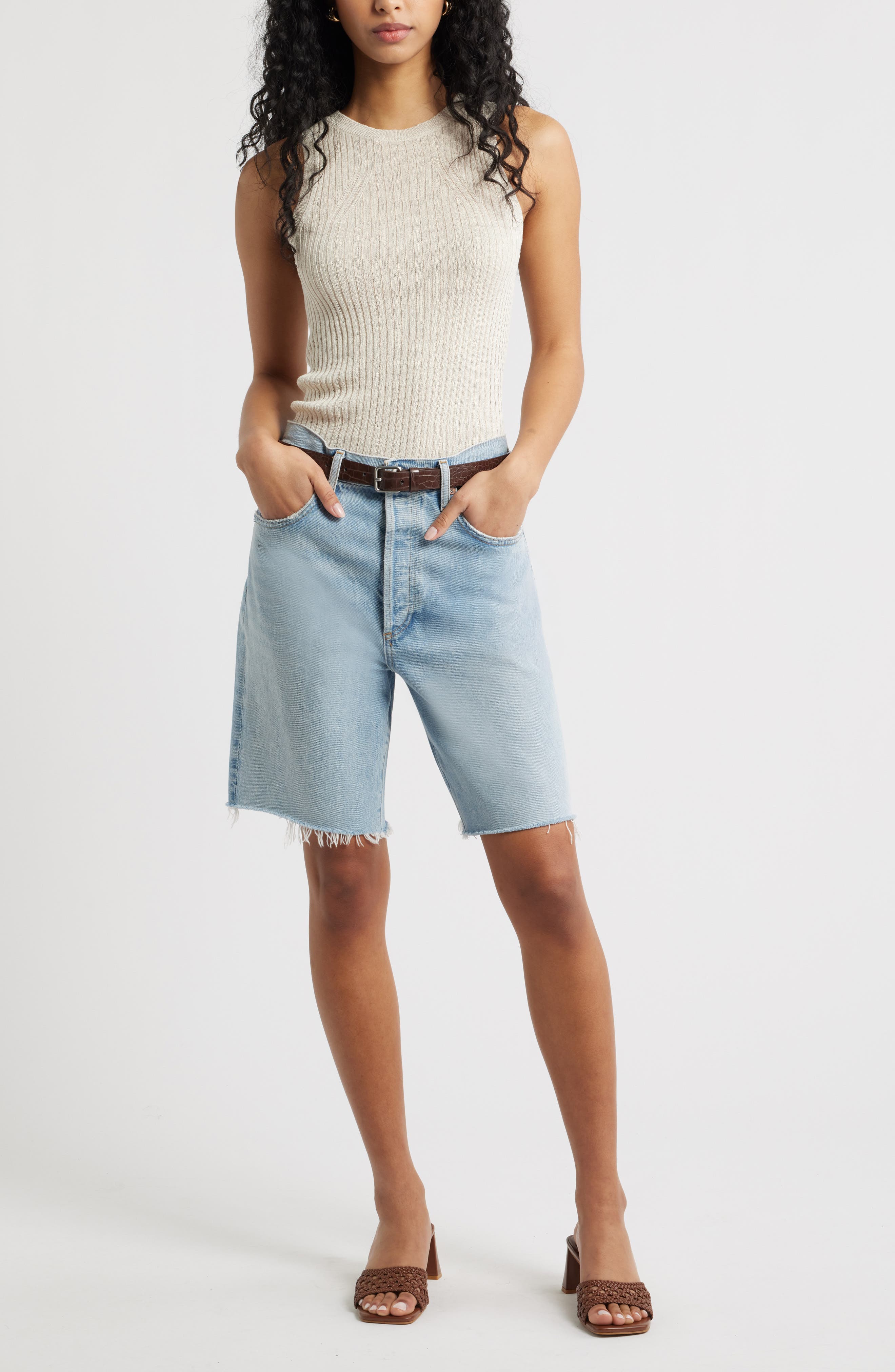 Open Edit Jaydin Block Heel Sandal, Alternate, color, Brown Russet