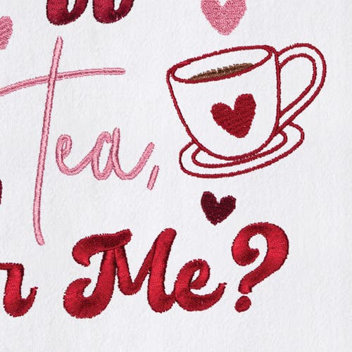 C & F Home C&f Home Coffee, Tea Or Me St. Valentines Kitchen And Bathroom Embroidered Hand Towel In Multi
