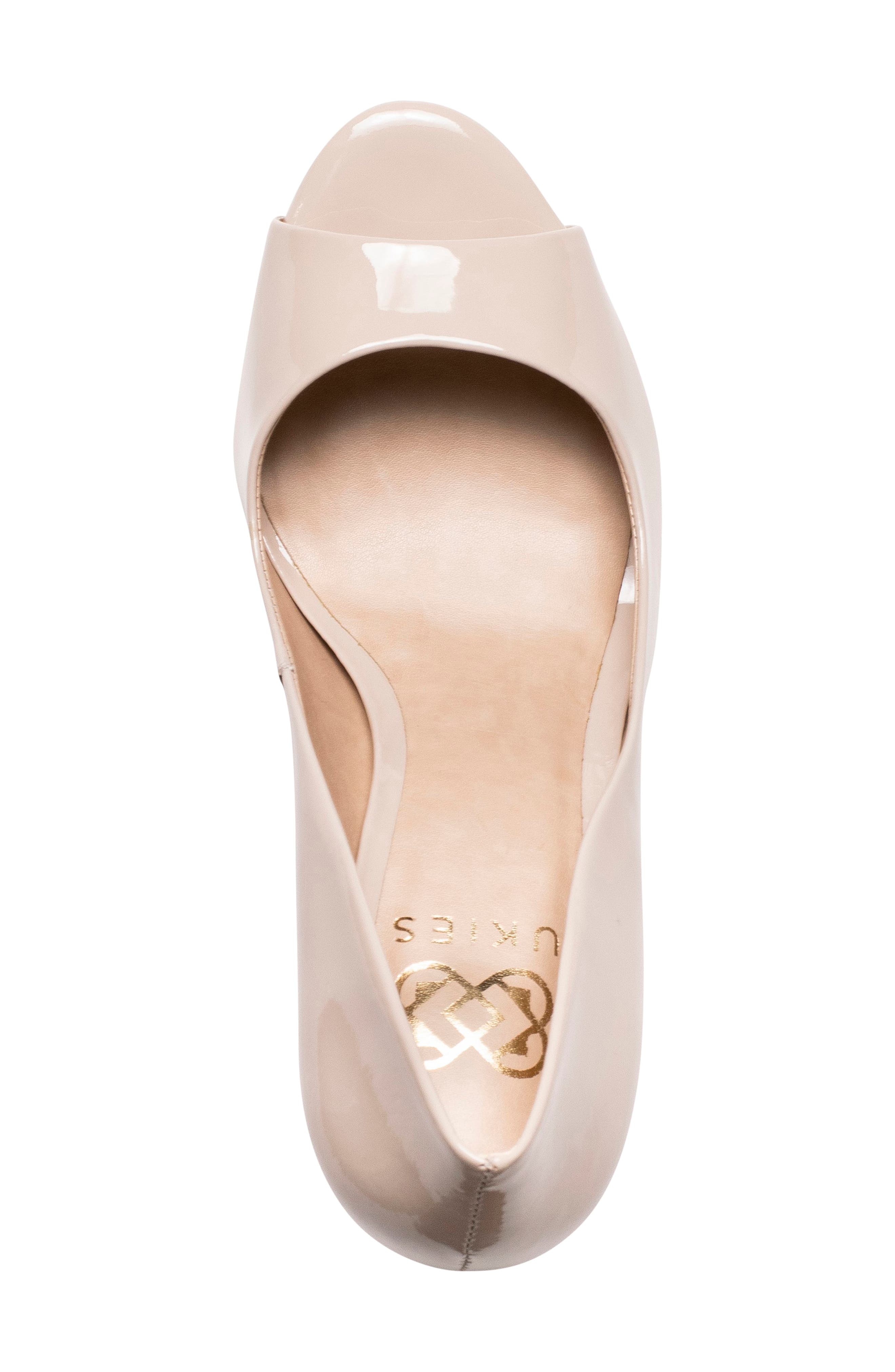 Amanda Peep Toe Pump, Alternate, color, NUDE PATENT LEATHER