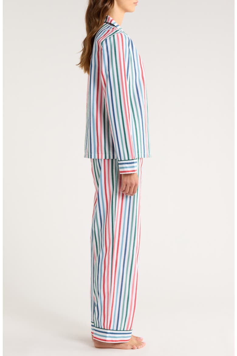 Classic Cotton Pajamas, Alternate, color, IVORY- RED MULTI STRIPE